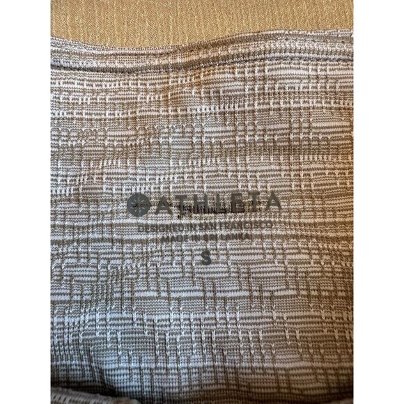 Athleta Jacquard Chaturanga Tight Leggings Small Light Tan White Textured - Picture 5 of 9